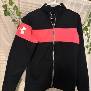 Under Armour Black Jacket with Pink Stripe